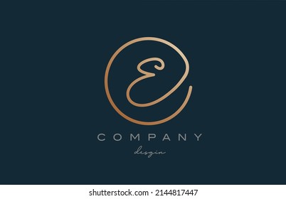 brown joined E alphabet letter logo icon design. Handwritten connected creative template for business and company