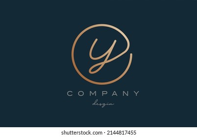 brown joined Y alphabet letter logo icon design. Handwritten connected creative template for business and company