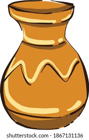 Brauner Krug, Illustration, Vektorgrafik auf weißem Hintergrund.