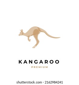 Brown kangaroo illustration logo with overlapping abstract colors