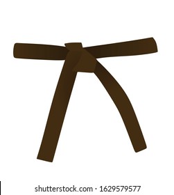 Brown  karate belt. vector illustration