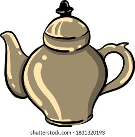 brauner Wasserkocher, Illustration, Vektorgrafik auf weißem Hintergrund