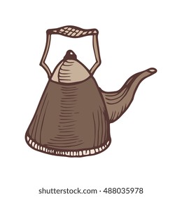 brown kettle pot