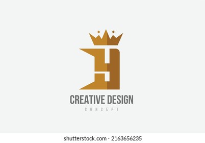 brown king crown A alphabet letter logo icon with spikes. Creative design for business and company