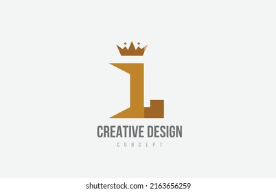 brown king crown A alphabet letter logo icon with spikes. Creative design for business and company