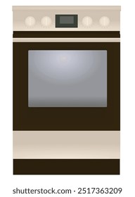 Horno de cocina marrón. Ilustración vectorial