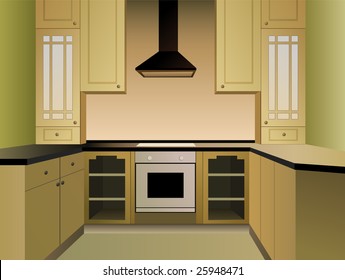 brown kitchen vector