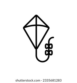 Brown Kite Outline Icon Vector Illustration