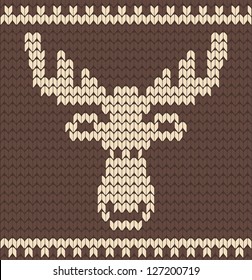 Brown knitted deer sweater