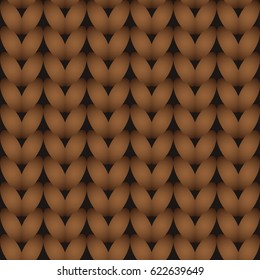 brown knitted seamless background. brown repeating knite pattern. 
