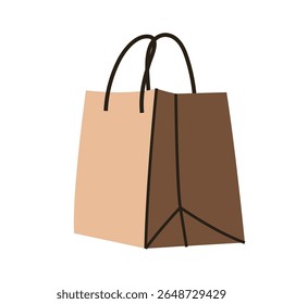 Saco de compras de papel kraft marrom para projetos de marketing e comércio