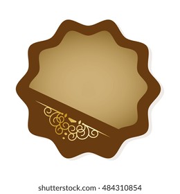 brown label with vintage ornament