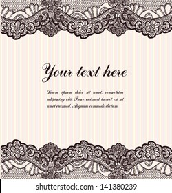 brown lace on beige background and place for your text