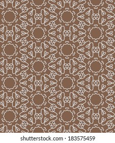 Brown lace seamless pattern. Vector illustration