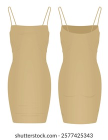 Brown latex dress. vector illustration