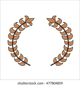 Brown Laurel Wreath Vector Icon