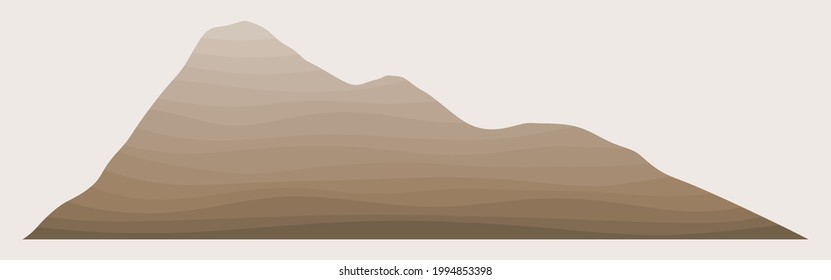 Montaña dorada. Colina de cama. Estatales sedimentarios.