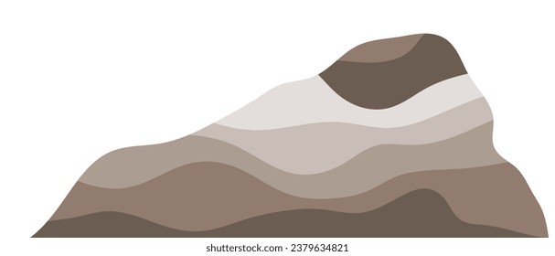 Brauner Berg. Gedeckter Hügel. Sedimentschichten.