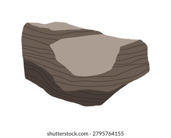 Brown layered sedimentary rock specimen. Stone sample