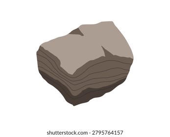 Brown layered sedimentary rock specimen. Stone sample