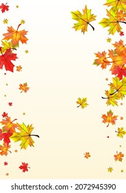 Brown Leaf Background BeigeVector. Foliage Decor Illustration. Red Design Floral. Seasonal Leaves Texture.