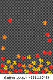 Brown Leaf Background Transparent Vector. Foliage Design Template. Autumnal Season Floral. Tree Plant Texture.