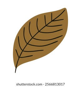 Brown Leaf Flat Design Fall