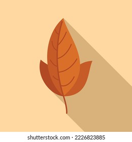 Brown leaf icon flat vector. Autumn fall. Foliage tree