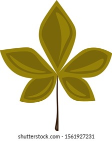 Hoja marrón, ilustración, vector sobre fondo blanco.