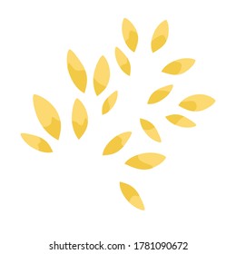 Brown leaf vector illustration. Floral design with pastel color isolated on white background