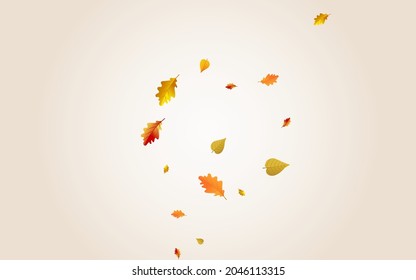 Brown Leaf Vector Transparent Background. Isolated Leaves Texture. Autumnal Forest Foliage Card. November Frame.