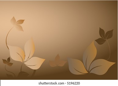 Brown Leafs Decor Vector