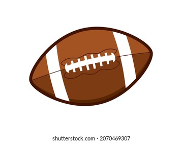 Vector de ícono de bola de fútbol americano de cuero marrón. Balón oval para un ícono de fútbol americano aislado en un fondo blanco