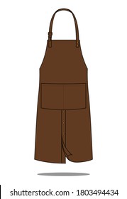 Brown Leather Apron Split Leg So You Can Move With Ease Template on White Background.