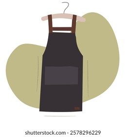 Brown Leather Apron.Protective apron uniform for cooking. 