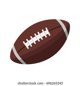 Brown leather ball for American football isolated illustration