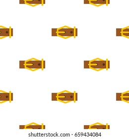 Brown leather belt pattern seamless flat style for web vector illustration