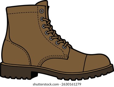 Botas de couro marrom Clipart Design