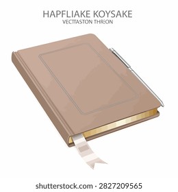 A brown leather bound notebook with a ribbon bookmark