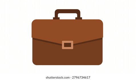 A brown leather briefcase with a gold clasp and handle
