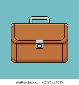 A brown leather briefcase with a silver clasp and handle on a plain background.