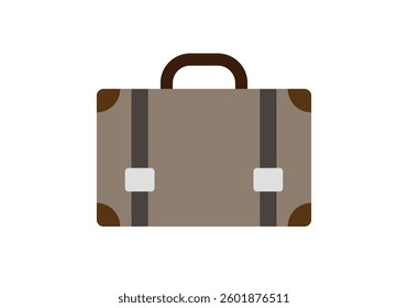 Brown leather briefcase with straps