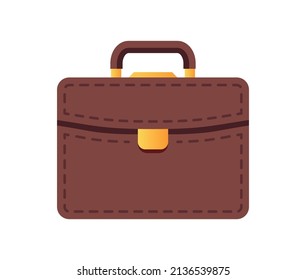 Brown leather case for documents and papers. briefcase. Bag