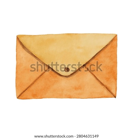 Brown leather envelope style purse