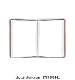Brown leather notebook hand drawn doodle vector art illustration