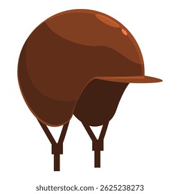 Capacete retro de couro marrom está garantindo segurança e proteção para ciclista na estrada