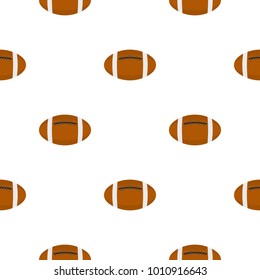 Brown leather rugby ball pattern seamless flat style for web vector illustration
