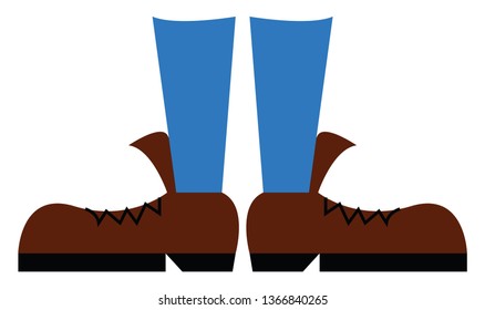 Brown leather shoe vector or color illustration