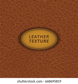 Brown leather texture. Vector skin seamless pattern.