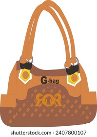 Bolsa de mujeres vectorial de cuero marrón